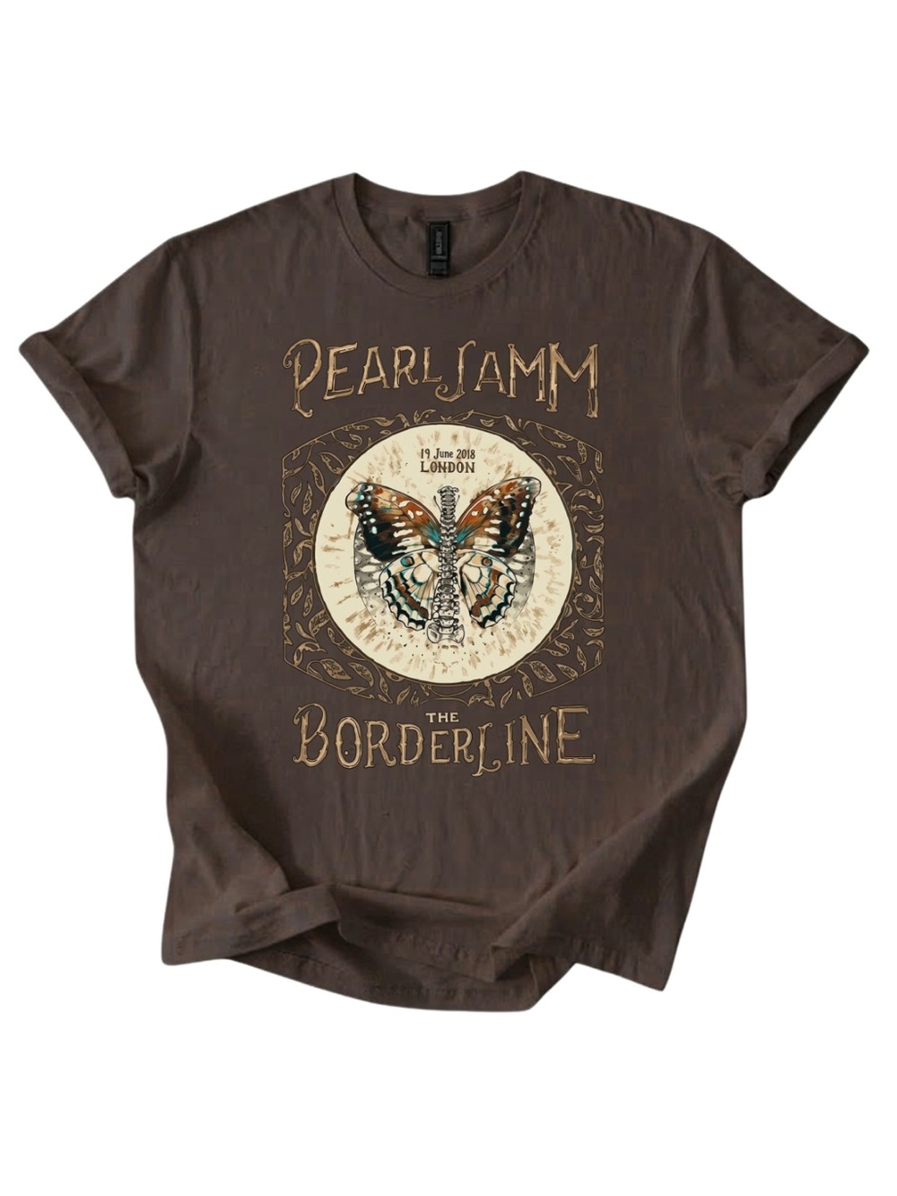 Gildan Pearl 'The Borderline' Brown Graphic Tee